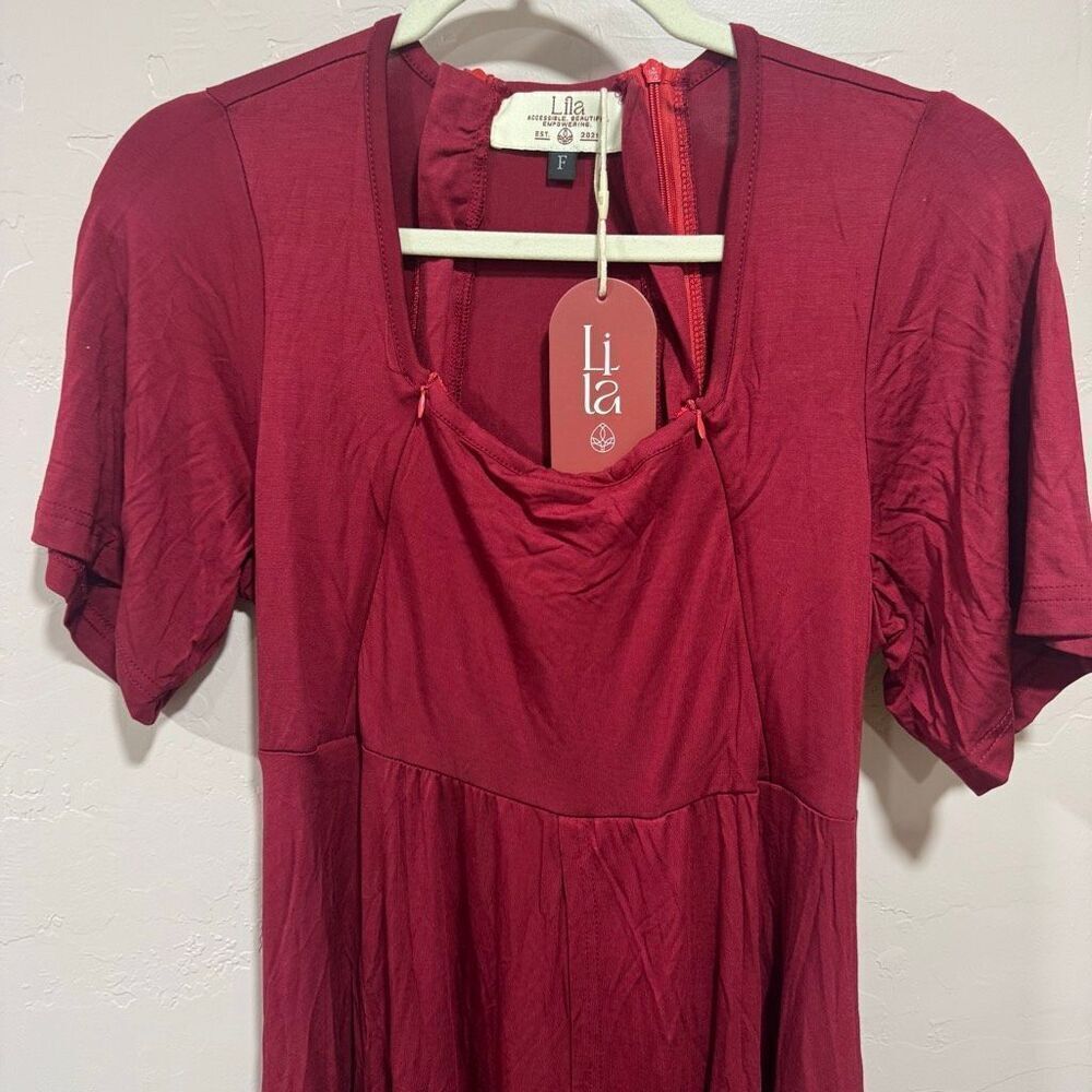 Lila CASSIDY LABOR & POSTPARTUM GOWN Crimson - Picture 6 of 14